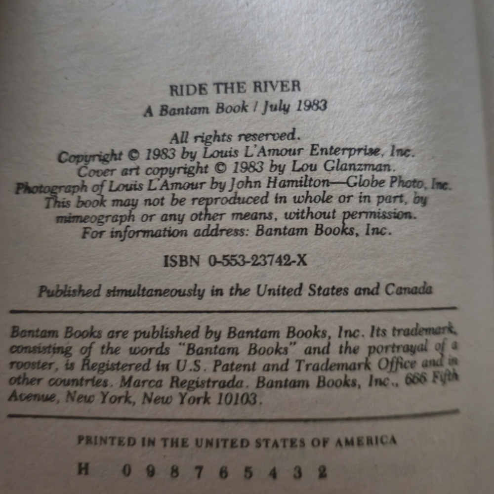 Louis L’Amour Ride The River 1983 Vintage Paperback The Sacketts #17 - Picture 3 of 10